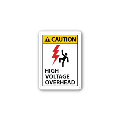 2 (Pieces) 3" and 5" Warning high Sticker, Waterproof Vinyl Decals for Many Purpose Like Cars, Truck