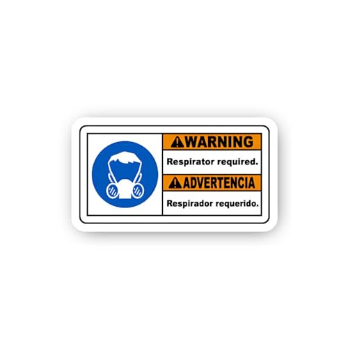 2 (Pieces) 3" and 5" Mandatory Respirator Mask Sign Sticker, Waterproof Vinyl Decals for Many Purpos
