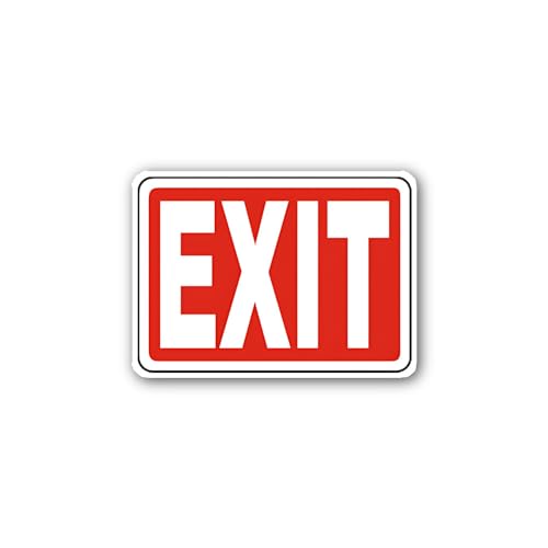 2 (Pieces) 3" and 5" Workplace Exit Identification Sticker, Waterproof Vinyl Decals for Many Purpose