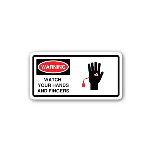2 (Pieces) 3" and 5" Watch Your Hands and Fingers Sticker, Waterproof Vinyl Decals for Many Purpose 