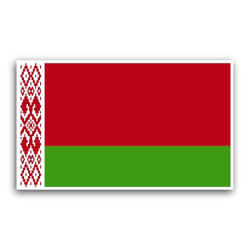 2 (Pieces) 3" and 5" Belarus Flag Sticker, Waterproof Vinyl Decals for Many Purpose Like Cars, Truck