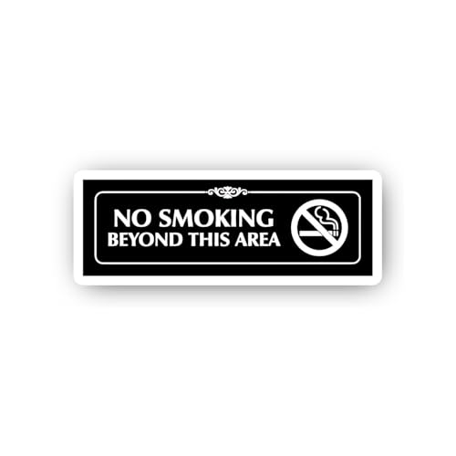 2 (Pieces) 3" and 5" No Smoking Beyond This Area Sign Sticker, Waterproof Vinyl Decals for Many Purp