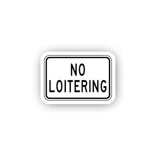 2 (Pieces) 3" and 5" Simple No Loitering Sign Sticker, Waterproof Vinyl Decals for Many Purpose Like