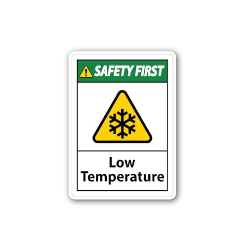 2 (Pieces) 3" and 5" SAFETY FIRST Low Temperature Sticker, Waterproof Vinyl Decals for Many Purpose 
