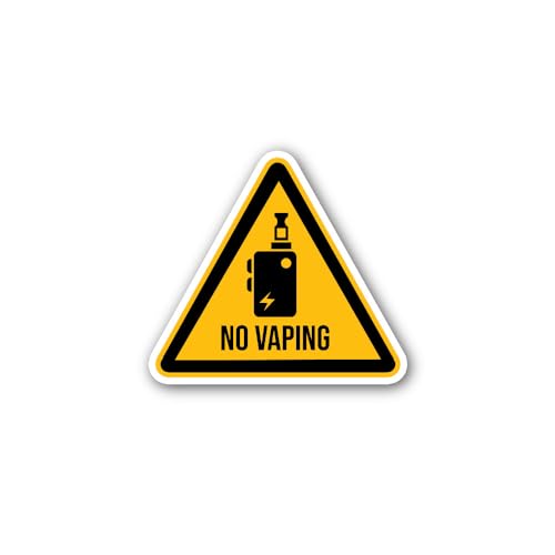 2 (Pieces) 3" and 5" NO Vaping Symbol Sticker, Waterproof Vinyl Decals for Many Purpose Like Cars, T