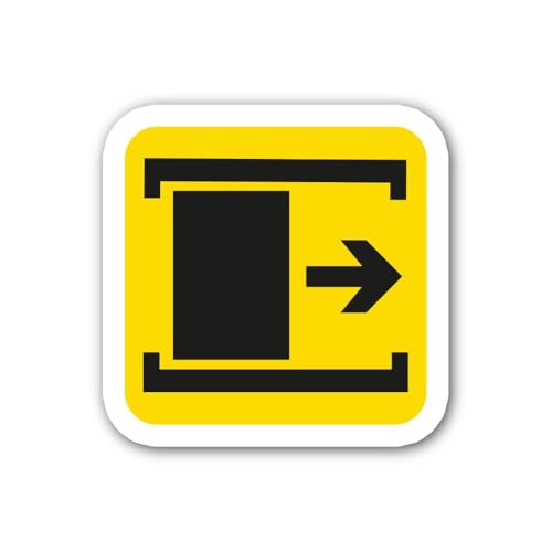 2 (Pieces) 3" and 5" Pictogram of Emergency exit Direction Sticker, Waterproof Vinyl Decals for Many