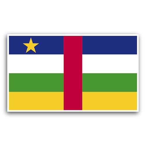 2 (Pieces) 3" and 5" Central African Republic Sticker, Waterproof Vinyl Decals for Many Purpose Like