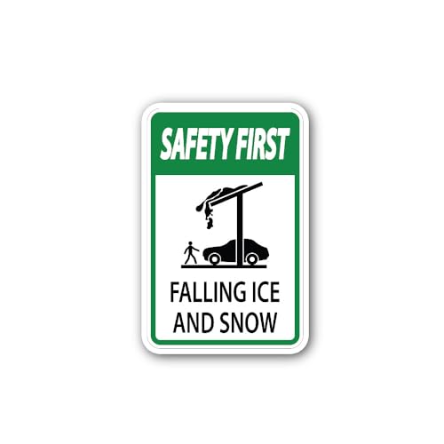 2 (Pieces) 3" and 5" Safety First Falling ICE and Snow Sticker, Waterproof Vinyl Decals for Many Pur