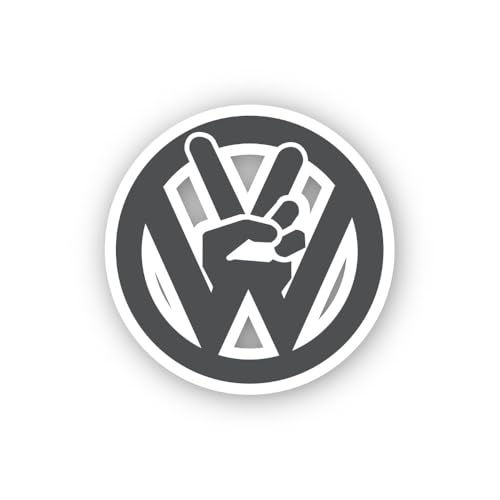 2 (Pieces) 3" and 5" Peace Sign Hand Logo Sticker, Waterproof Vinyl Decals for Many Purpose Like Car