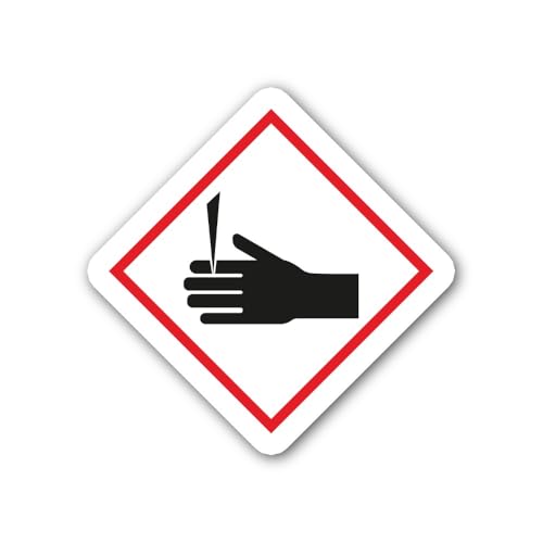 2 (Pieces) 3" and 5" Corrosive Hazard Sticker, Waterproof Vinyl Decals for Many Purpose Like Cars, T