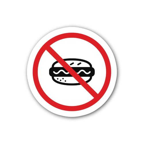 2 (Pieces) 3" and 5" No bun Allowed icon Sticker, Waterproof Vinyl Decals for Many Purpose Like Cars