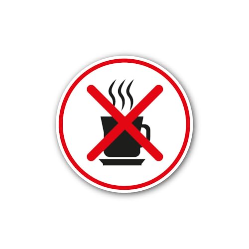 2 (Pieces) 3" and 5" No hot Drinks Sign Sticker, Waterproof Vinyl Decals for Many Purpose Like Cars,