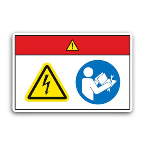 2 (Pieces) 3" and 5" Electrical Shock Warning Label Sticker, Waterproof Vinyl Decals for Many Purpos