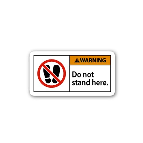 2 (Pieces) 3" and 5" No Standing Prohibition Signage Sticker, Waterproof Vinyl Decals for Many Purpo