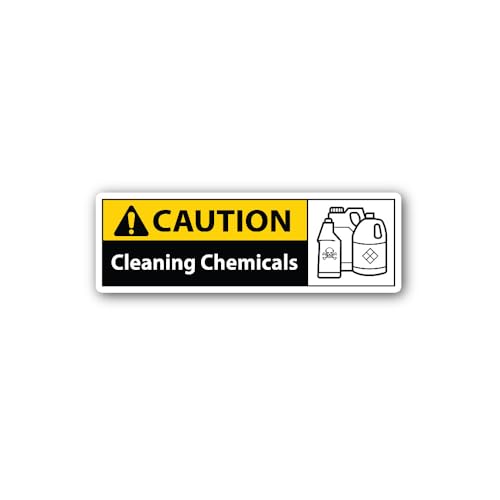 2 (Pieces) 3" and 5" Cleaning Chemicals Sticker, Waterproof Vinyl Decals for Many Purpose Like Cars,