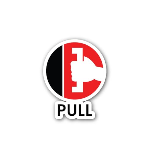 2 (Pieces) 3" and 5" Pull Sign Symbol Sticker, Waterproof Vinyl Decals for Many Purpose Like Cars, T