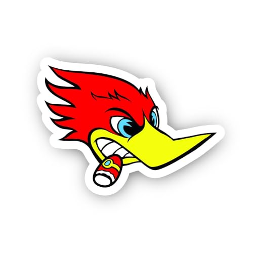 2 (Pieces) 2" and 3" Cartoon Bird Head with Cigar Sticker, Waterproof Vinyl Decals for Many Purpose 