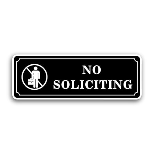 2 (Pieces) 3" and 5" No Soliciting Sign Sticker, Waterproof Vinyl Decals for Many Purpose Like Cars,