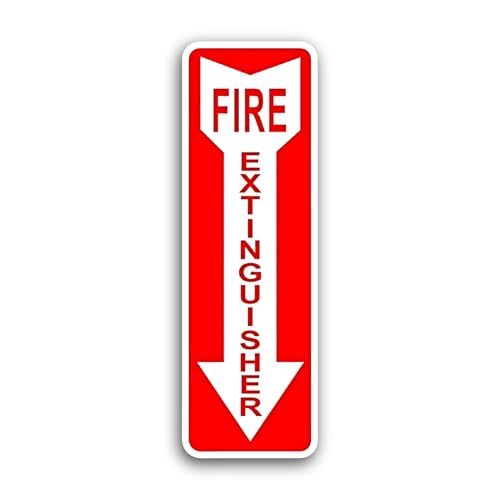 2 (Pieces) 3" and 5" Fire Extinguisher Signs Sticker, Waterproof Vinyl Decals for Many Purpose Like 