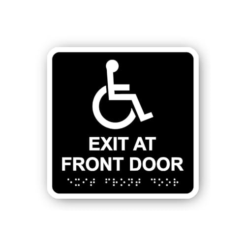 2 (Pieces) 3" and 5" Accessible Exit at Front Door Sticker, Waterproof Vinyl Decals for Many Purpose