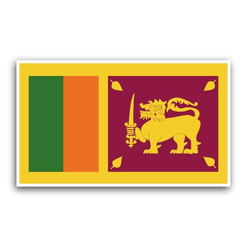 2 (Pieces) 3" and 5" Sri Lanka Flag Sticker, Waterproof Vinyl Decals for Many Purpose Like Cars, Tru