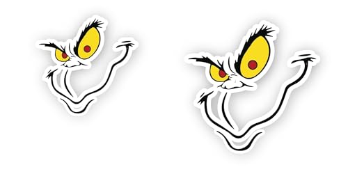 2 (Pieces) 3" and 5" Cartoon Face Design Art Sticker, Waterproof Vinyl Decals for Many Purpose Like 