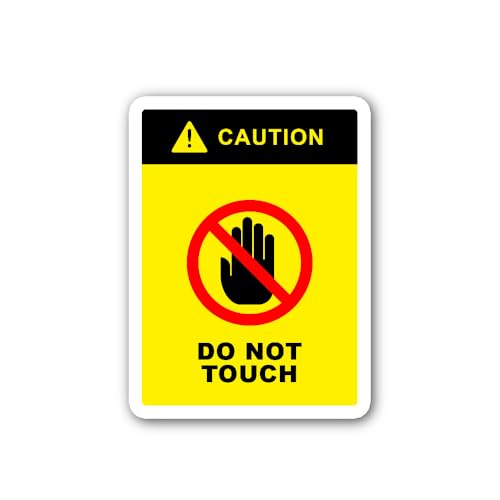 2 (Pieces) 3" and 5" Do not Touch Symbol icon Sticker, Waterproof Vinyl Decals for Many Purpose Like