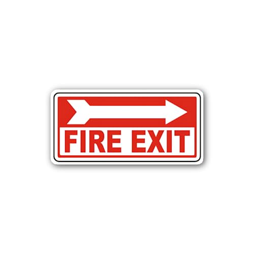 2 (Pieces) 3" and 5" Emergency Egress Sign Sticker, Waterproof Vinyl Decals for Many Purpose Like Ca