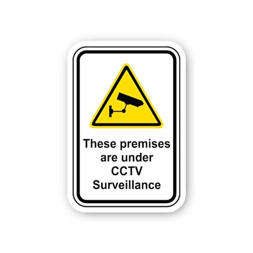 2 (Pieces) 3" and 5" Premises Under CCTV Surveillance Sticker, Waterproof Vinyl Decals for Many Purp