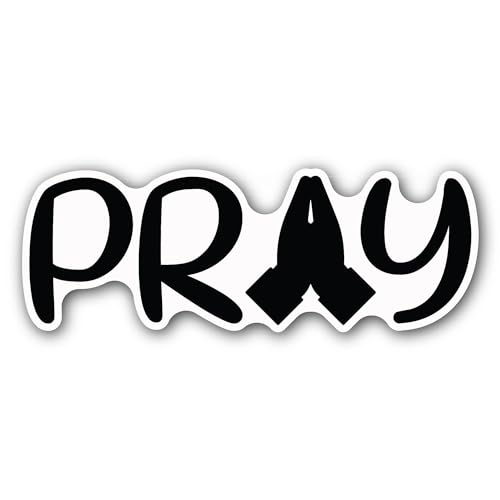 2 (Pieces) 3" and 5" Pray Black Text Sticker, Waterproof Vinyl Decals for Many Purpose Like Cars, Tr
