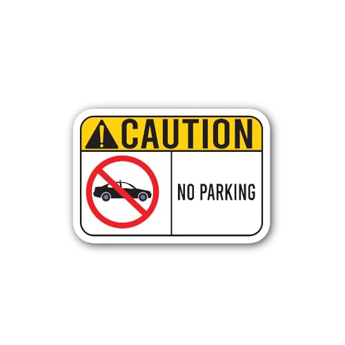 2 (Pieces) 3" and 5" No Parking Sign Caution Sticker, Waterproof Vinyl Decals for Many Purpose Like 