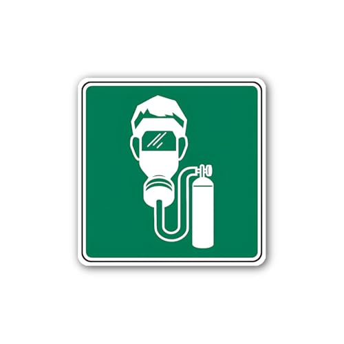 2 (Pieces) 3" and 5" Self-Contained Breathing Apparatus Sign Sticker, Waterproof Vinyl Decals for Ma