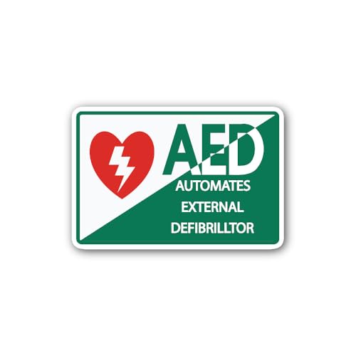 2 (Pieces) 3" and 5" AUTOMATES External DEFIBRILLTOR Sticker, Waterproof Vinyl Decals for Many Purpo