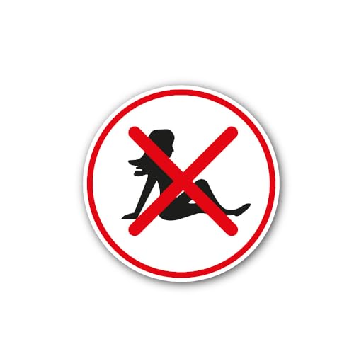 2 (Pieces) 3" and 5" no Touching Symbol Sticker, Waterproof Vinyl Decals for Many Purpose Like Cars,