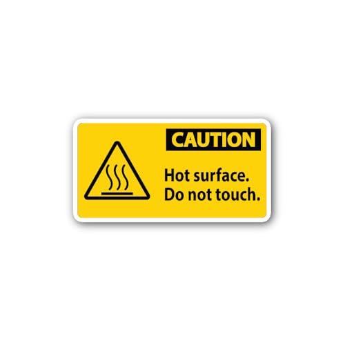 2 (Pieces) 3" and 5" Caution Hot Surface. Do not Touch Sticker, Waterproof Vinyl Decals for Many Pur