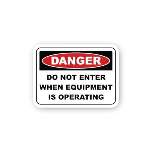 2 (Pieces) 3" and 5" Danger Do Not Enter Equipment Operating Sticker, Waterproof Vinyl Decals for Ma