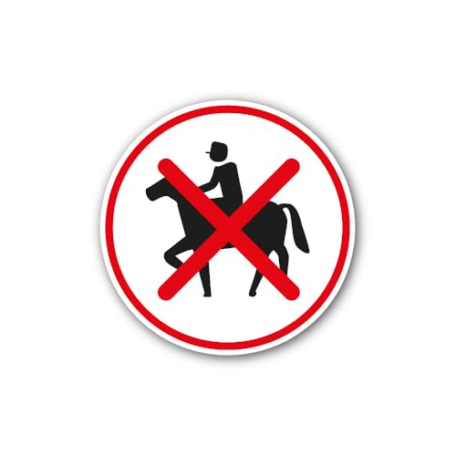 2 (Pieces) 3" and 5" No Horses Sign Sticker, Waterproof Vinyl Decals for Many Purpose Like Cars, Tru