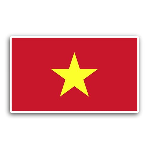 2 (Pieces) 3" and 5" Vietnam Flag Sticker, Waterproof Vinyl Decals for Many Purpose Like Cars, Truck