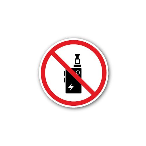 2 (Pieces) 3" and 5" Electronic No vaping sign Sticker, Waterproof Vinyl Decals for Many Purpose Lik
