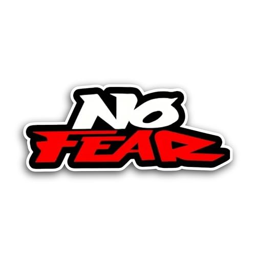 2 (Pieces) 3" and 5" No Fear Text Sticker, Waterproof Vinyl Decals for Many Purpose Like Cars, Truck
