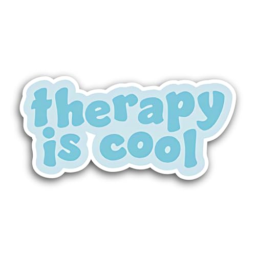 2 (Pieces) 3" and 5" Therapy is Cool Sticker, Waterproof Vinyl Decals for Many Purpose Like Cars, Tr