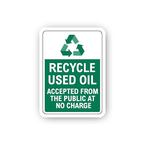 2 (Pieces) 3" and 5" Public Oil Recycling Acceptance Sign Sticker, Waterproof Vinyl Decals for Many 