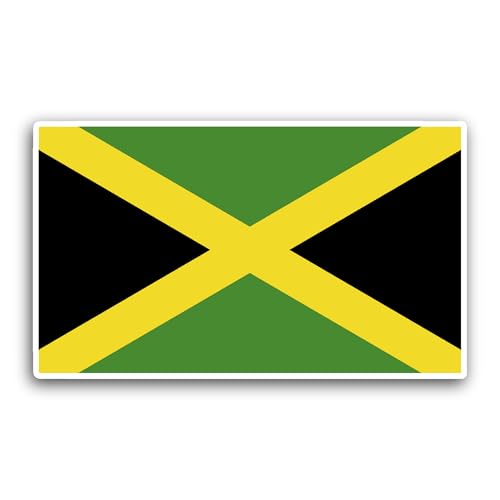 2 (Pieces) 3" and 5" Jamaica Flag Sticker, Waterproof Vinyl Decals for Many Purpose Like Cars, Truck