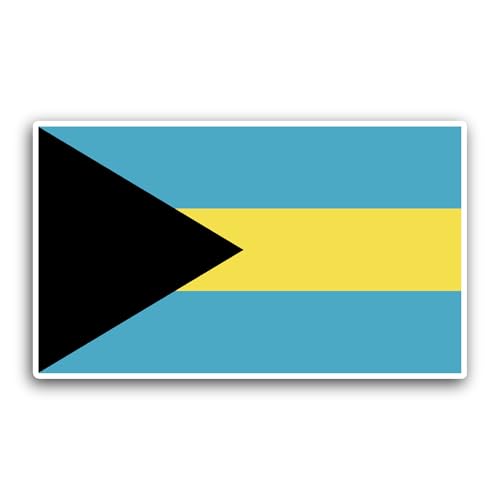2 (Pieces) 3" and 5" Bahamas Flag Sticker, Waterproof Vinyl Decals for Many Purpose Like Cars, Truck