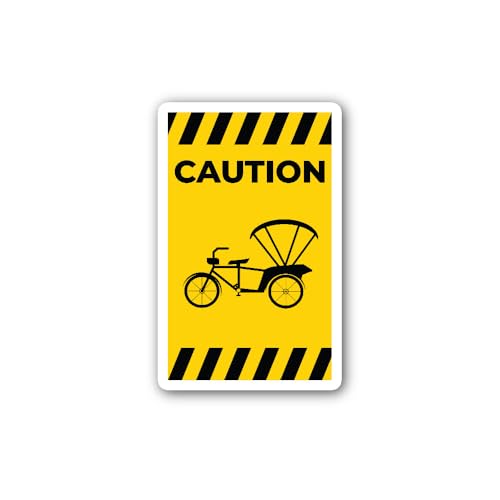2 (Pieces) 3" and 5" Tricycle Symbol Sign Sticker, Waterproof Vinyl Decals for Many Purpose Like Car