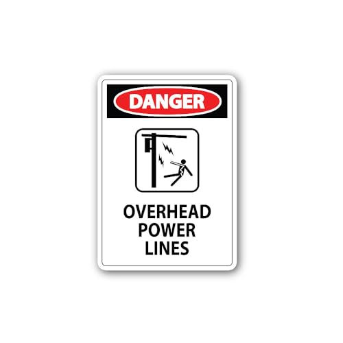 2 (Pieces) 3" and 5" OVERHEAD POWER LINES Sticker, Waterproof Vinyl Decals for Many Purpose Like Car