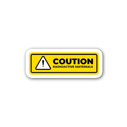 2 (Pieces) 3" and 5" COUTION Radioactive Materials Sticker, Waterproof Vinyl Decals for Many Purpose