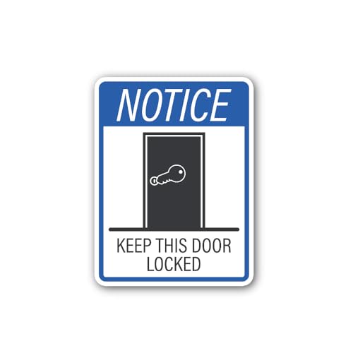 2 (Pieces) 3" and 5" Notice Keep This Door Sticker, Waterproof Vinyl Decals for Many Purpose Like Ca