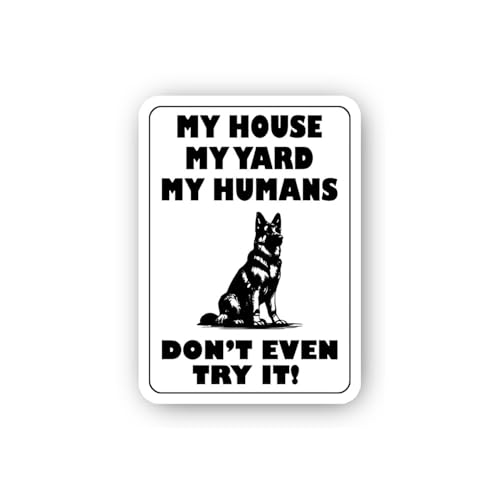 2 (Pieces) 3" and 5" Guard Dog Warning My Humans Sticker, Waterproof Vinyl Decals for Many Purpose L