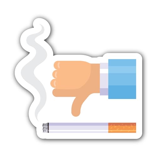 2 (Pieces) 3" and 5" Smoking Ban Sticker, Waterproof Vinyl Decals for Many Purpose Like Cars, Trucks